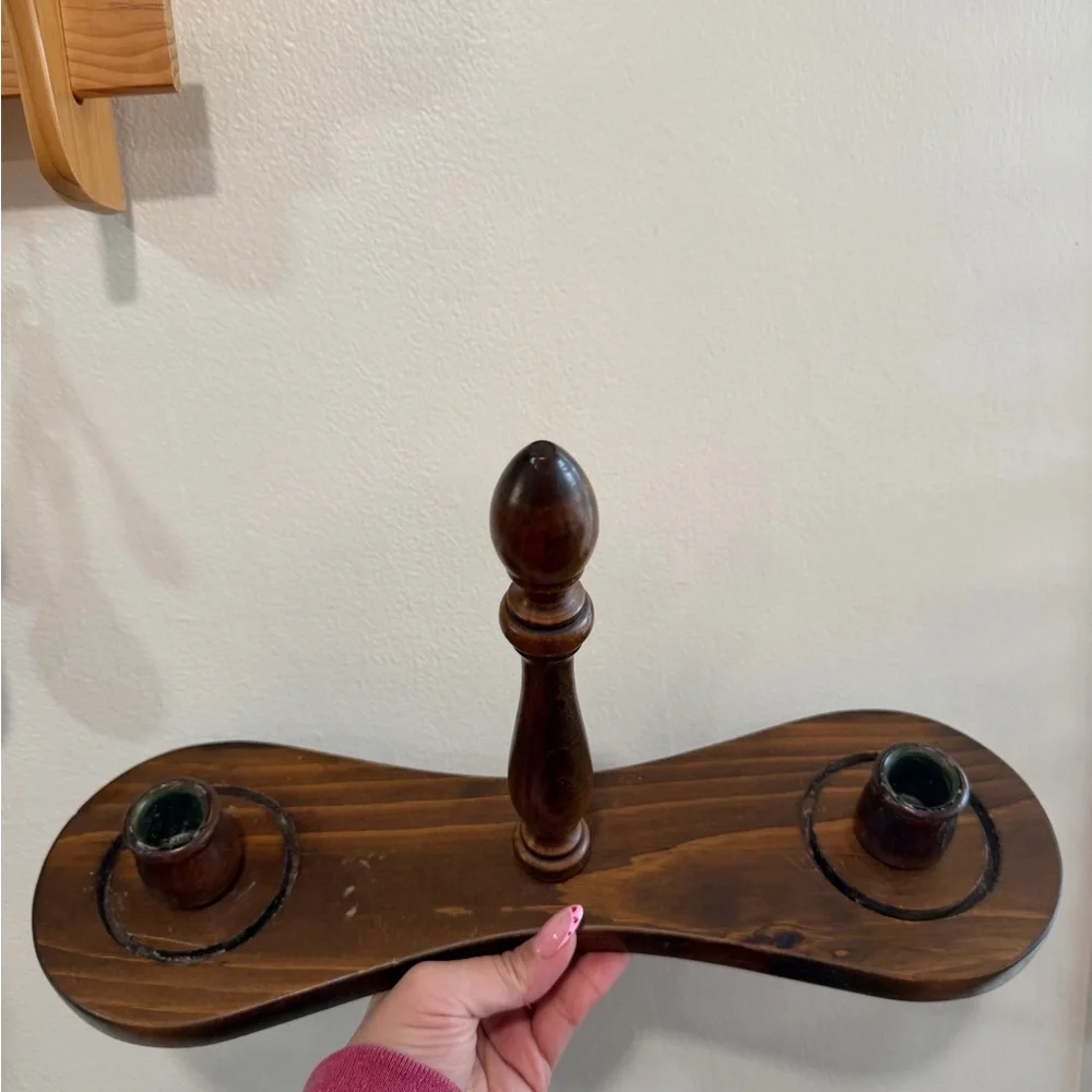 Vintage Elegant Wooden Candle Holder